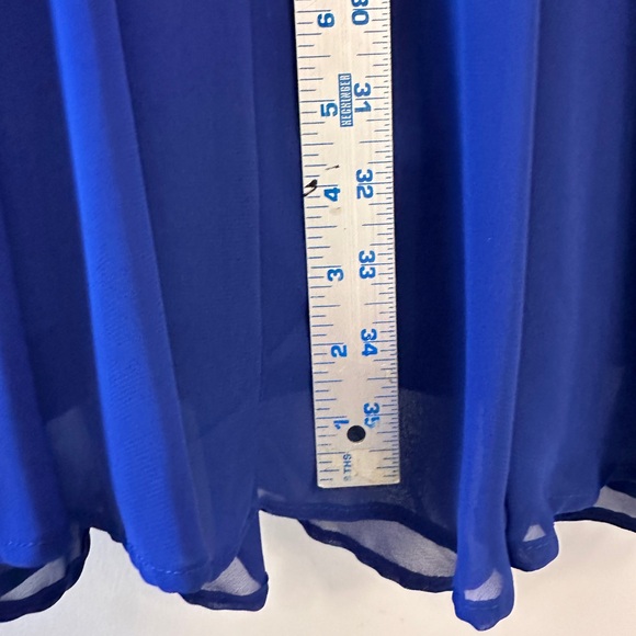 Collection by Dressbarn Royal Blue Sheer Overlay Dress - Picture 8 of 9